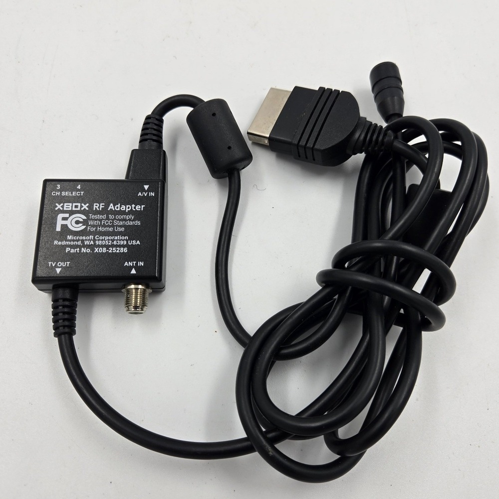 Microsoft Xbox RF Adapter Part No X08-25286 Original Console TV Connector Cable